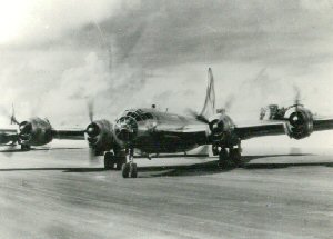 Aircraft of the 315th Bomb Wing B-29B beginning taxi out
